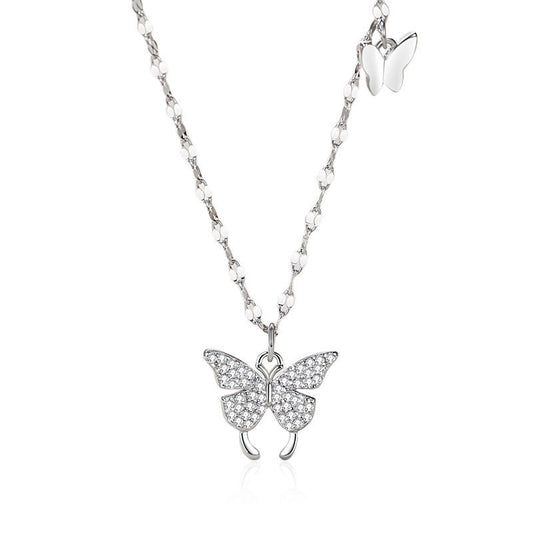 Elegant Butterfly Necklace in 999 Sterling Silver – Affordable Fashion Jewelry