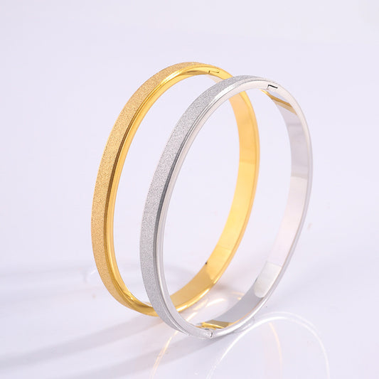 Fade-Resistant Titanium Steel Bracelet with Starry Alluvial Gold Plating – Elegant & Long-Lasting