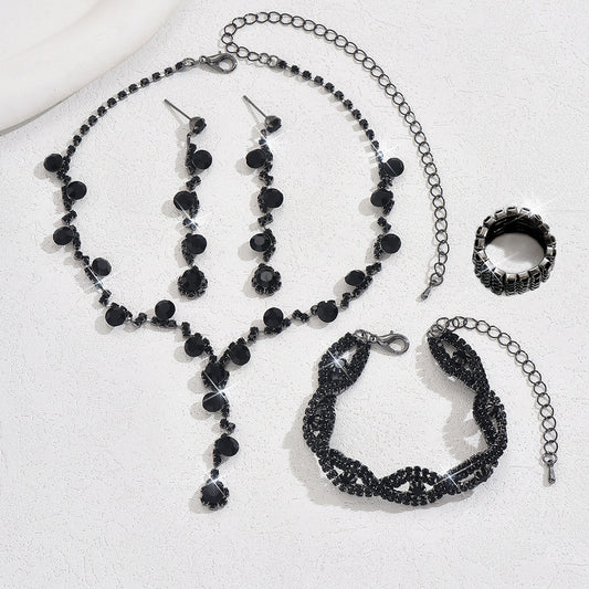 Crystal Jewelry Accessories Set โ Necklace, Earrings & Bracelet Combo