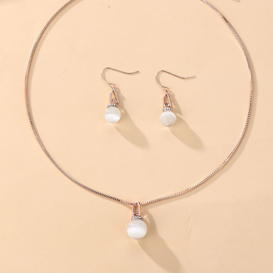 Geometric Ball Resin Necklace and Earrings Jewelry Set – Modern Statement Accessories