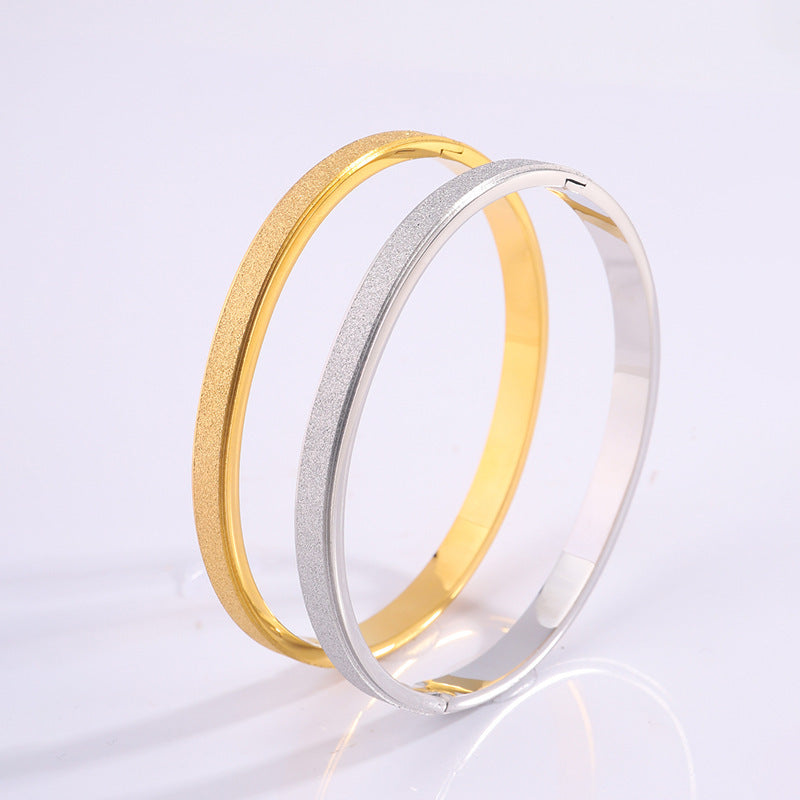 Fade-Resistant Titanium Steel Bracelet with Starry Alluvial Gold Plating – Elegant & Long-Lasting