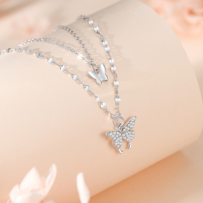 Elegant Butterfly Necklace in 999 Sterling Silver – Affordable Fashion Jewelry