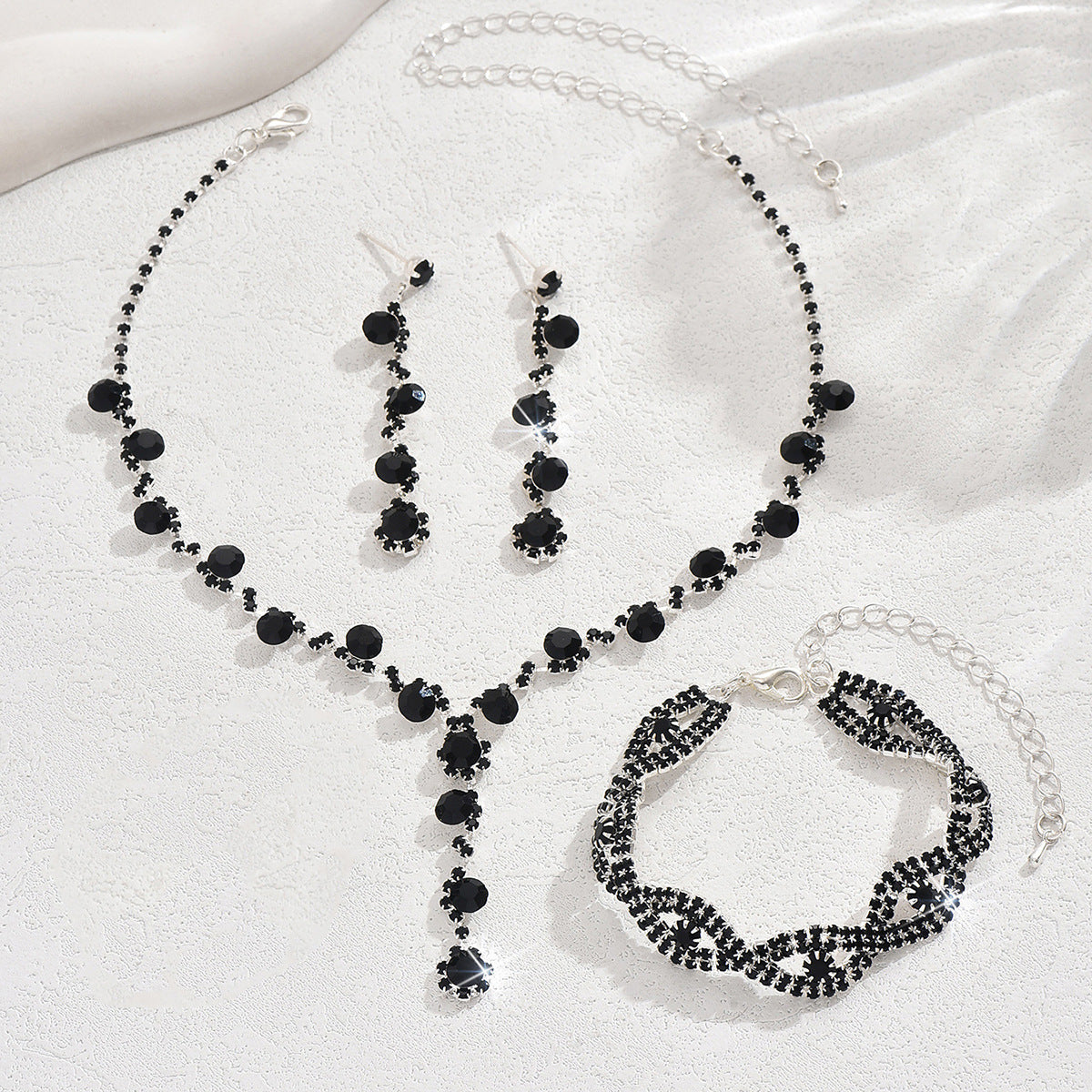 Crystal Jewelry Accessories Set – Necklace, Earrings & Bracelet Combo