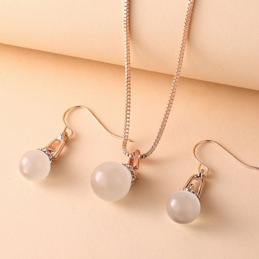 Geometric Ball Resin Necklace and Earrings Jewelry Set – Modern Statement Accessories