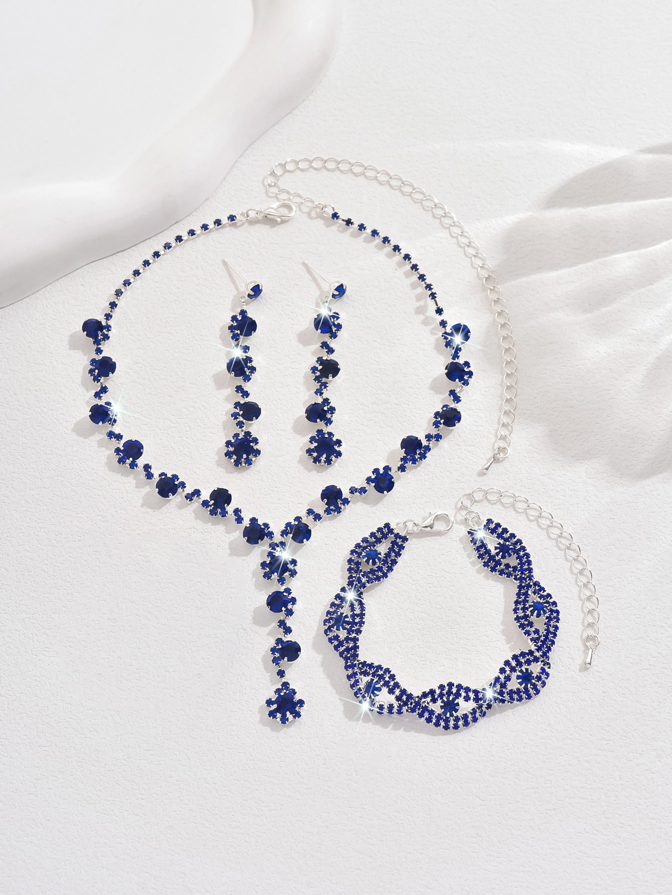 Crystal Jewelry Accessories Set – Necklace, Earrings & Bracelet Combo