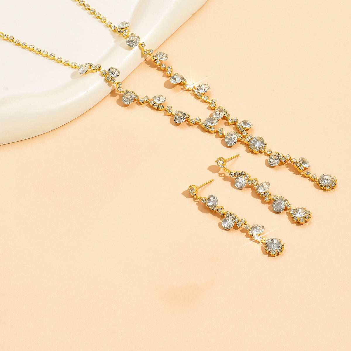 Crystal Jewelry Accessories Set – Necklace, Earrings & Bracelet Combo