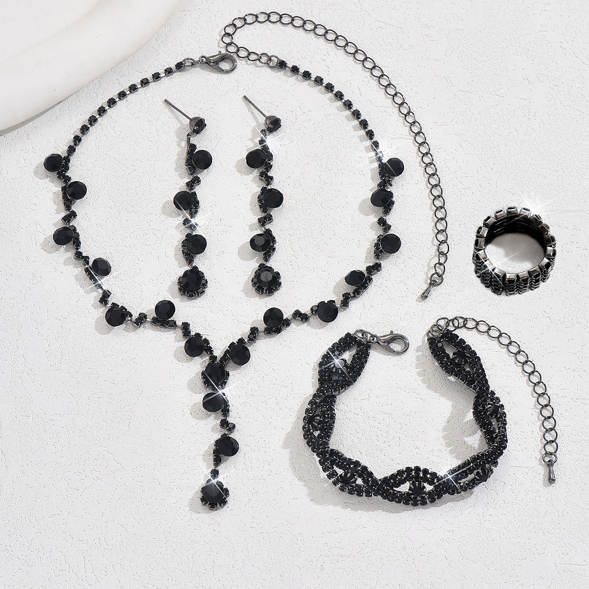 Crystal Jewelry Accessories Set – Necklace, Earrings & Bracelet Combo