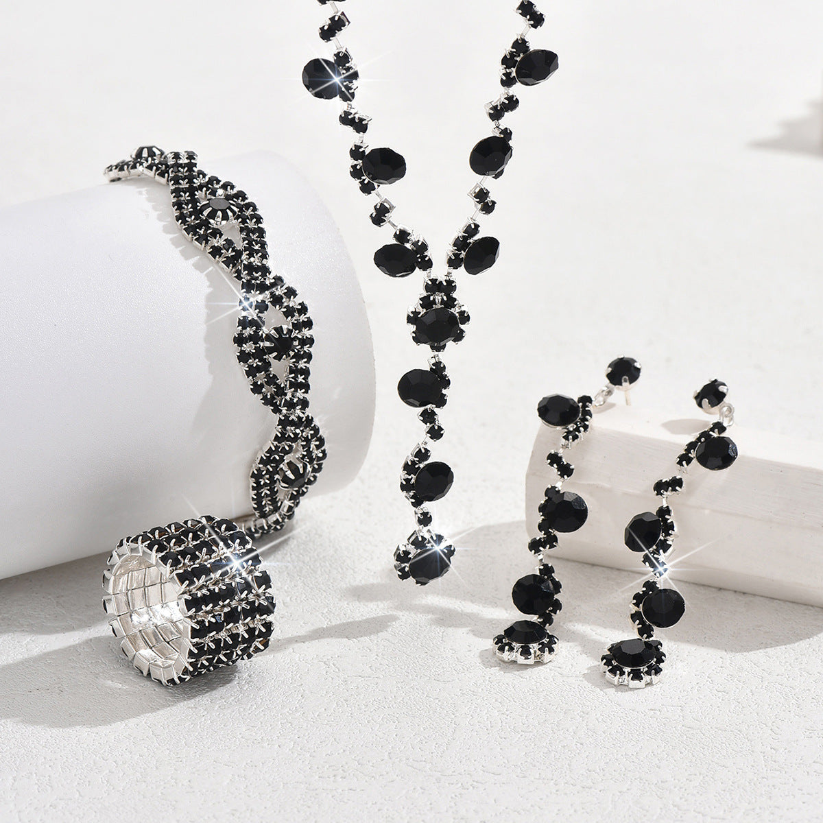 Crystal Jewelry Accessories Set – Necklace, Earrings & Bracelet Combo